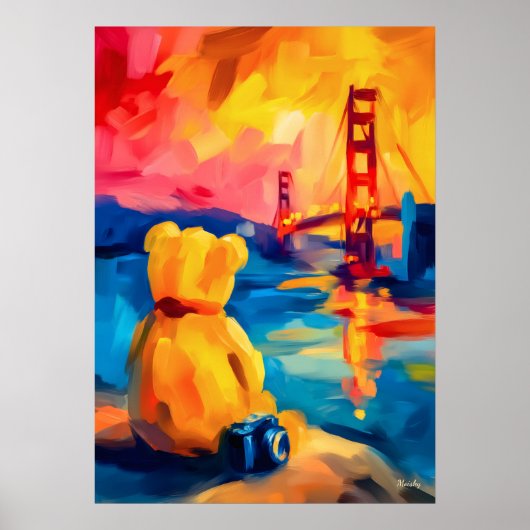 San Francisco Teddy Fauvist Sunset Print Poster (Vorne)