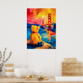 San Francisco Teddy Fauvist Sunset Print Poster (Küche)