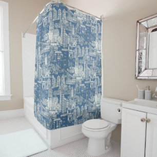 San Francisco Toile Kobalt-Denim Duschvorhang