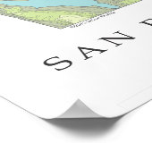 San Francisco Topo Karte - Weiß 24x24 Poster (Ecke)