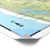 San Francisco Topographic and Bathymetric Map Post Poster (Ecke)