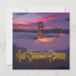 "San Francisco Träume" Golden Gate Bridge Sonnenun Feiertagskarte