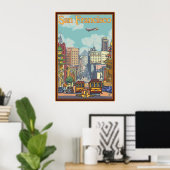 San Francisco Travel Poster - California Street (Heimbüro)