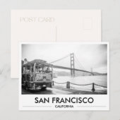 San Francisco Trolley at Golden Gate Bridge Postkarte (Vorne/Hinten)