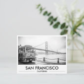 San Francisco Trolley at Golden Gate Bridge Postkarte (Stehend Vorderseite)