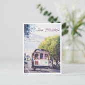 San Francisco Trolley View von Alcatraz Postkarte (Stehend Vorderseite)