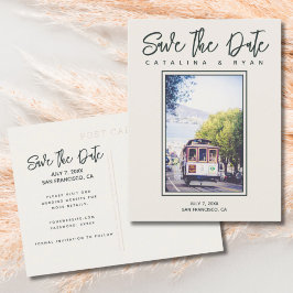 San Francisco Trolley Wedding Save the Date Postkarte