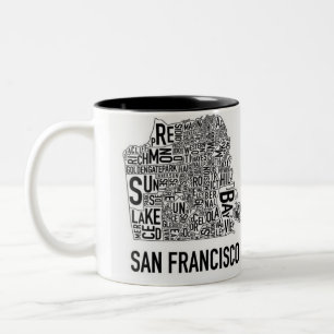 San Francisco Typo-Tasse Zweifarbige Tasse
