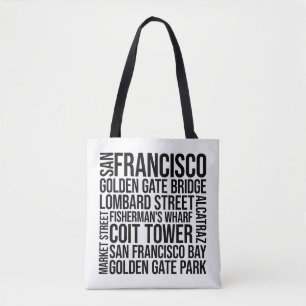San Francisco Typografie - California Word Art Tasche