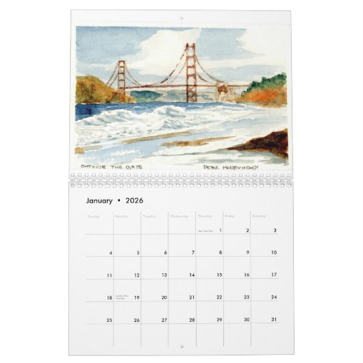 San Francisco und das Golden Gate Kalender (Jan 2026)