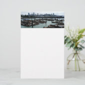 San Francisco und Pier 39 Sea Lions City Skyline Briefpapier (Stehend Vorderseite)