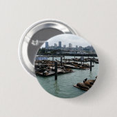 San Francisco und Pier 39 Sea Lions City Skyline Button (Vorne & Hinten)