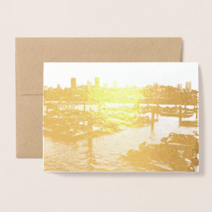 San Francisco und Pier 39 Sea Lions City Skyline Folienkarte