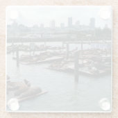 San Francisco und Pier 39 Sea Lions City Skyline Glasuntersetzer (Rückseite)