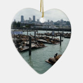 San Francisco und Pier 39 Sea Lions City Skyline Keramikornament (Rechts)