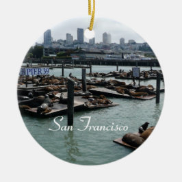 San Francisco und Pier 39 Sea Lions City Skyline Keramikornament
