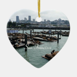 San Francisco und Pier 39 Sea Lions City Skyline Keramikornament