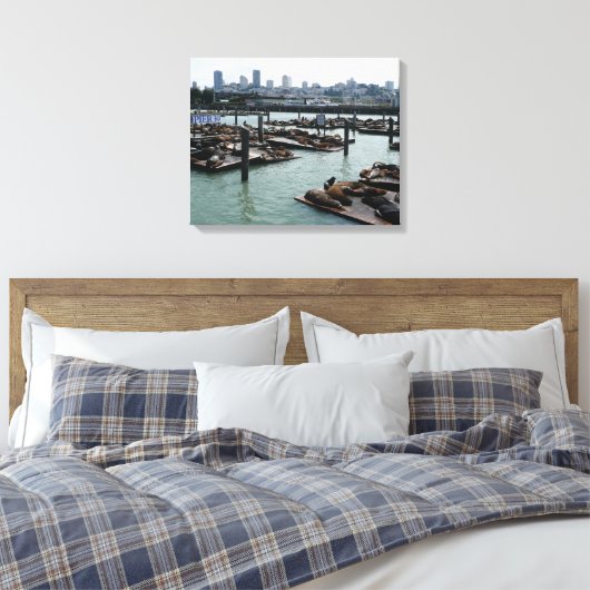 San Francisco und Pier 39 Sea Lions City Skyline Leinwanddruck (Insitu (Schlafzimmer))