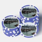 San Francisco und Pier 39 Sea Lions City Skyline Pokerchips (Stapel)