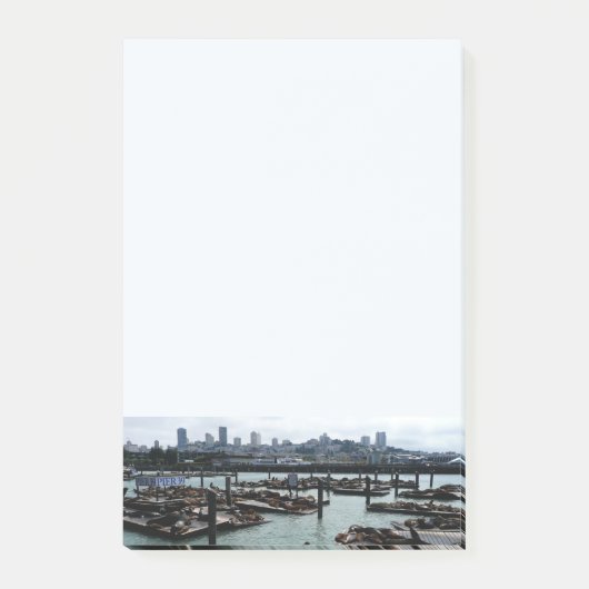 San Francisco und Pier 39 Sea Lions City Skyline Post-it Klebezettel (Vorderseite)