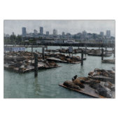 San Francisco und Pier 39 Sea Lions City Skyline Schneidebrett (Vorderseite)