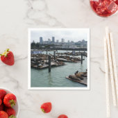 San Francisco und Pier 39 Sea Lions City Skyline Serviette (Beispiel)