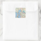 San Francisco und Vicinity Quadratischer Aufkleber (Tasche)
