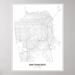 San Francisco, United Staaten Minimalistisch Map P Poster