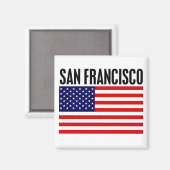 San Francisco, US Flagge Magnet (Vorderseite/Rückseite)