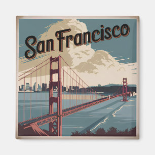 San Francisco USA im Vintage-Stil Magnet