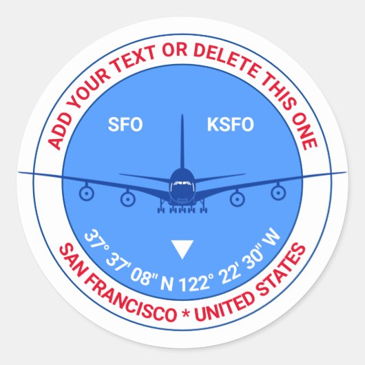 San Francisco, USA, individuell anpassbare Coole R Runder Aufkleber (Vorderseite)