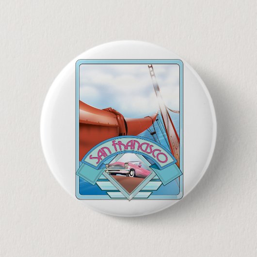 San Francisco, USA, Reiseposter Button (Vorderseite)