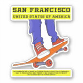San Francisco, USA Skate Aufkleber (Vorderseite)