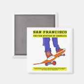 San Francisco, USA Skate Magnet (Vorderseite/Rückseite)