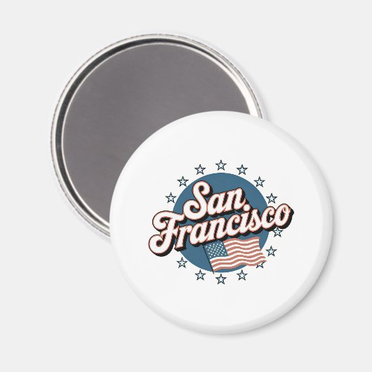San Francisco USA Vintag Magnet (Vorderseite/Rückseite)
