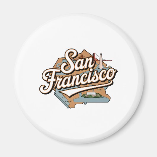 San Francisco USA Vintag Magnet (Vorne)