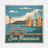 San Francisco USA Vintag Magnet (Vorne)