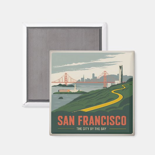 San Francisco USA Vintag Magnet (Vorderseite/Rückseite)