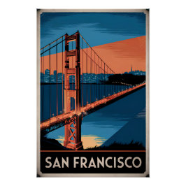 San Francisco USA Vintag Poster