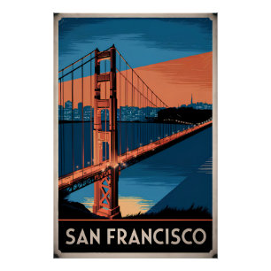 San Francisco USA Vintag Poster