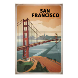 San Francisco USA Vintag Poster