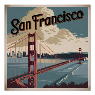 San Francisco USA Vintag Poster