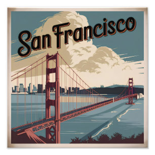 San Francisco USA vintage Fotodruck