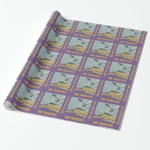 San Francisco USA Vintage Reiseverpackungspapier Geschenkpapier