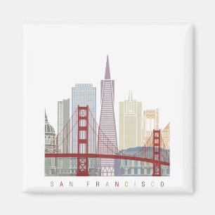 San Francisco v2 Skyline-Poster Magnet