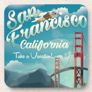 San Francisco Vacation Vintage Reiseplakat Untersetzer
