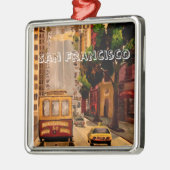 San Francisco Van Ness Drahtseilbahn Silbernes Ornament (Links)