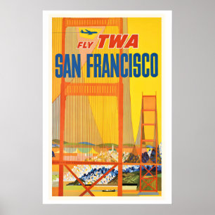 San Francisco Vereinigte Staaten Vintage-Reisepost Poster