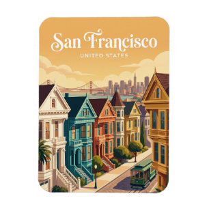 San Francisco Victorianische Häuser Kalifornien Magnet