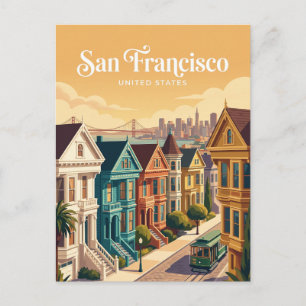 San Francisco Victorianische Häuser Kalifornien Postkarte